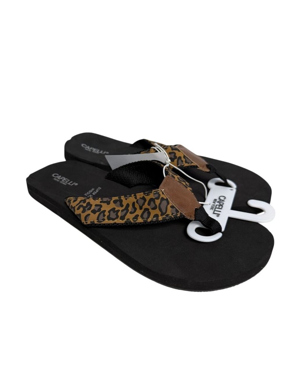 Capelli New York Leopard Print Flip Flops Sandales Beach Pool Shower Size 9